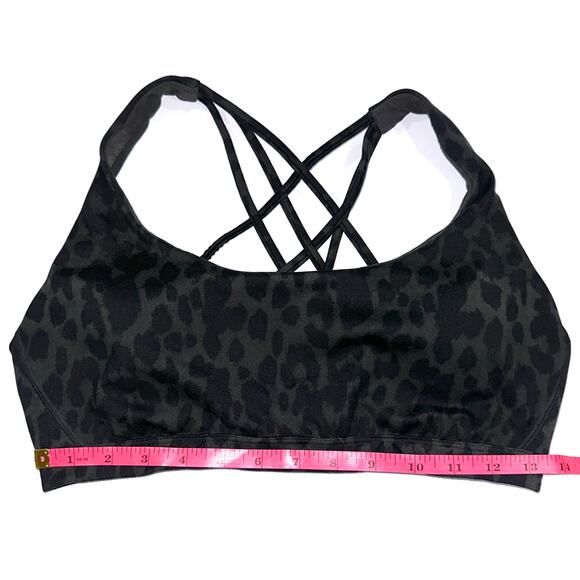 Victorias Secret Strappy Black Leopard Print Low Impact Sports Bra Size Large - Picture 11 of 12